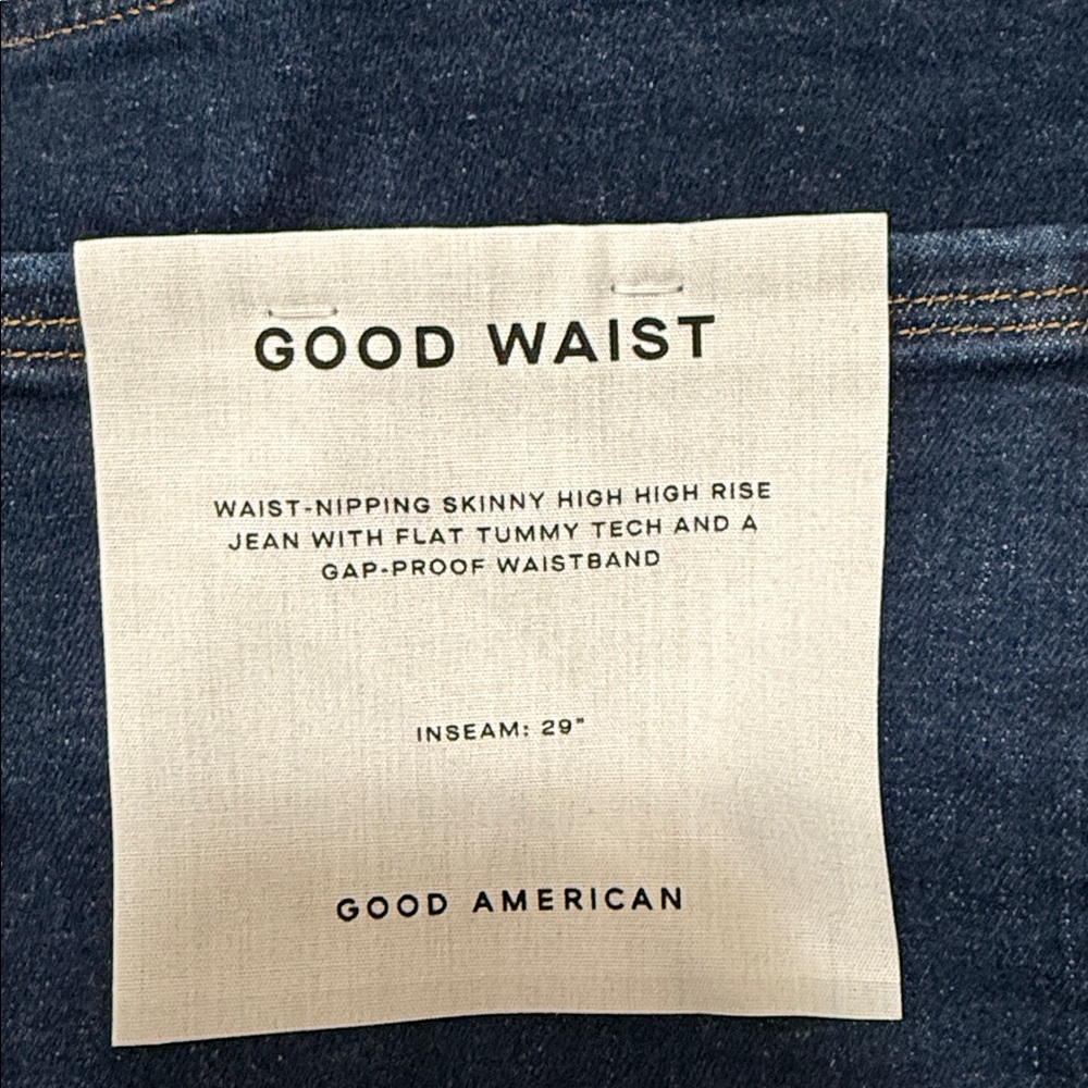 Good American NWT Always fits good legs skinny plus size 28 high rise flat tummy - Picture 10 of 13